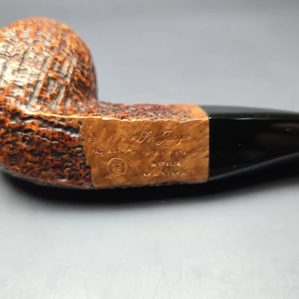 Ser Jacopo Maxima Sandblasted DIamond Shank Apple Estate Briar Pipe, Italian Estates - Image 8