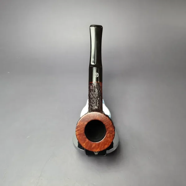 James Upshall Bark Group 5 Partially Rusticated Billiard Estate Briar Pipe, Unsmoked - Image 8