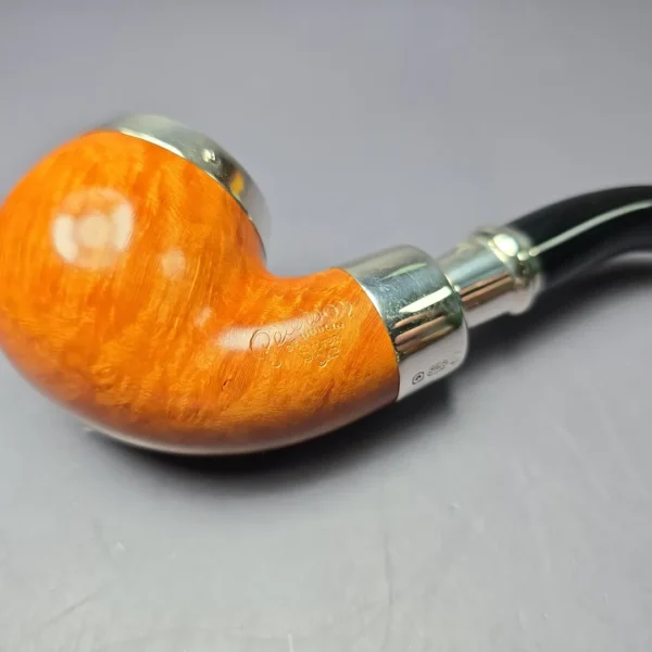 Peterson Natural Spigot w/ Silver Cap 03 Smooth Apple Briar Pipe, New - Image 8
