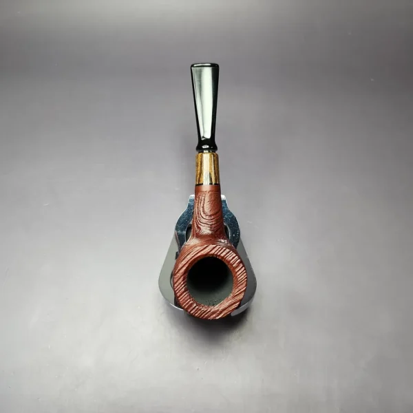MBSD Briars by Piero Vitale Sandblasted Billiard w/ Zebrawood Briar Pipe, New - Image 8
