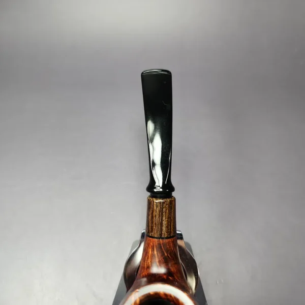 MBSD Briars by Piero Vitale Smooth Brandy w/ Zebrawood Briar Pipe, New - Image 8