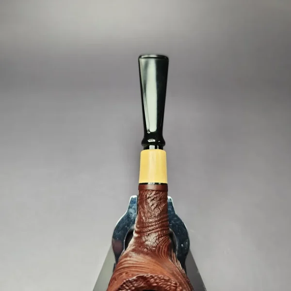 MBSD Briars by Piero Vitale Vintage Sandblasted Billiard w/ Boxwood Briar Pipe, New - Image 8