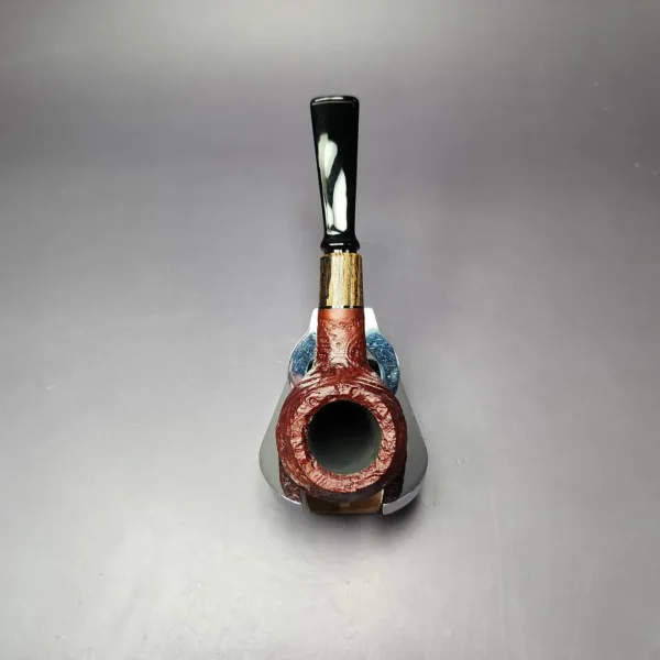 MBSD Briars by Piero Vitale Vintage Sandblasted Author w/ Zebrawood Briar Pipe, New - Image 8