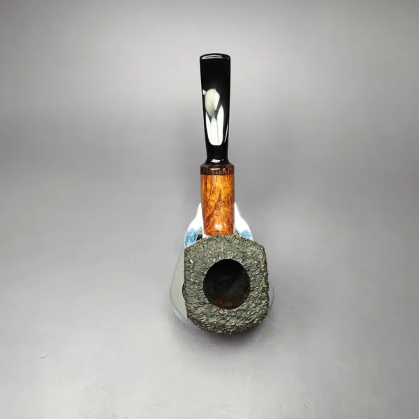 WO Larsen Partially Rusticated Panel Dublin Estate Briar Pipe, Unsmoked - Image 8