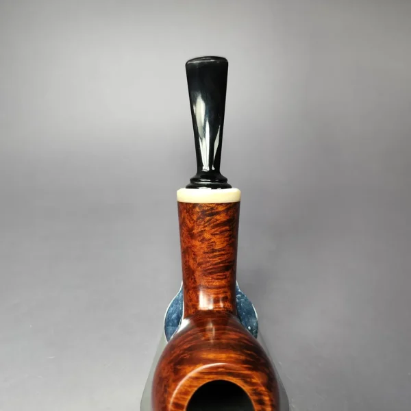 Sebastian Heck Smooth Egg w/ Mother of Pearl Handmade Briar Pipe, New - Image 8