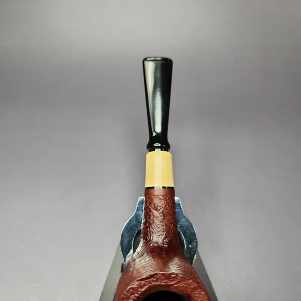 MBSD Briars by Piero Vitale Red Sandblasted Billiard w/ Boxwood Briar Pipe, New - Image 8