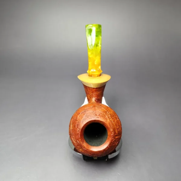 Mina Pipes Sandblasted Blowfish w/ Boxwood Estate Briar Pipe, Unsmoked - Image 8