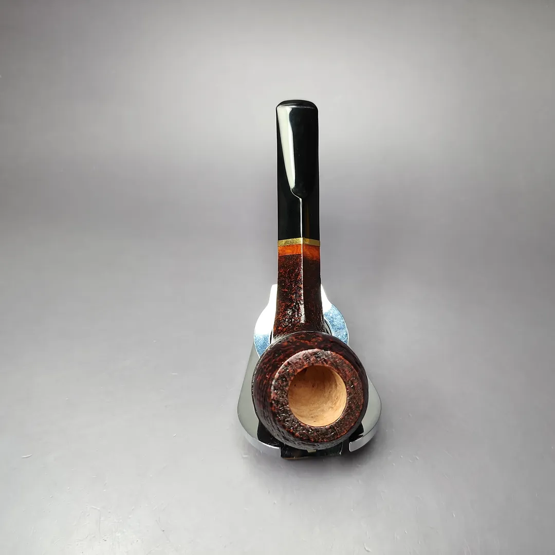 Mina Pipes Sandblasted Bulldog w/ Brass Estate Briar Pipe, Unsmoked - Image 8