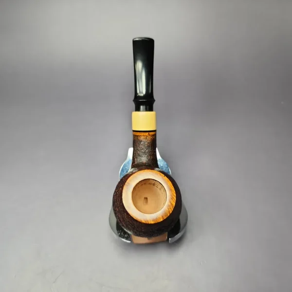 Mina Pipes Sandblasted Apple w/ Boxwood Estate Briar Pipe, Unsmoked - Image 8