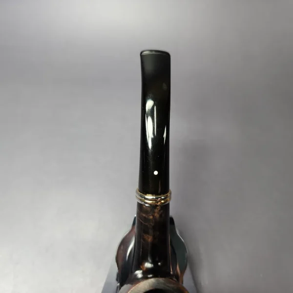 Dunhill 1991 Black Briar 4102 Smooth Bent Billiard w/ Silver Estate Briar Pipe, English Estates - Image 8