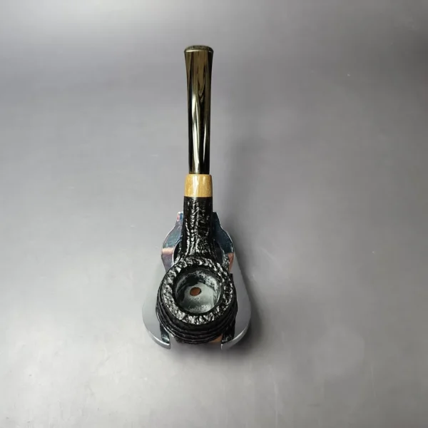 la Biota "Economica" Rusticated Bent Billiard w/ Olivewood Briar Pipe, New - Image 8