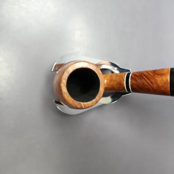 Brebbia Triade Smooth Bent Billiard Estate Briar Pipe, Italian Estates, 9mm - Image 8