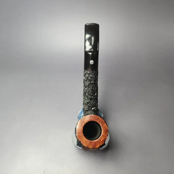 James Upshall Bark EXL Partially Rusticated Bent Billiard Estate Briar Pipe, Unsmoked - Image 8