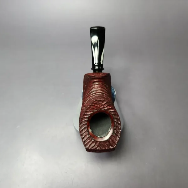 Md. Angga Rusticated Horn w/ Brass Handmade Briar Pipe, New - Image 8