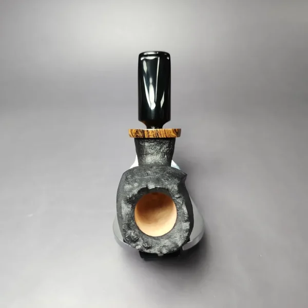 Peter Toth Sandblasted Stubby Freehand w/ Black Palm Handmade Briar Pipe, New - Image 8