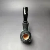 Peter Toth Black Sandblasted Egg w/ Plateaux Handmade Briar Pipe, New - Image 8