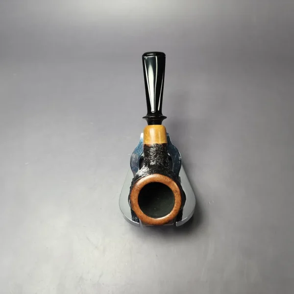 Nathan Armentrout Partially Sandblasted Nosewarmer Pot Handmade Briar Pipe, New - Image 8