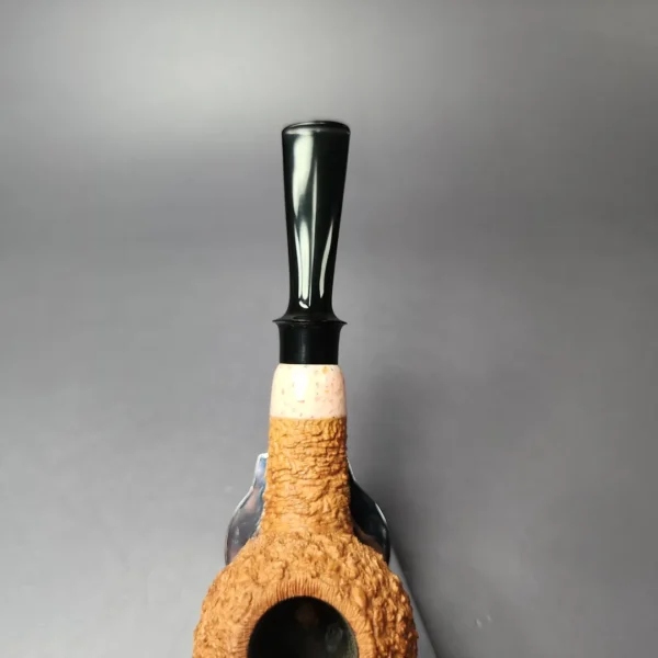 Pipe Tristan Granite Rusticated Author w/ Durat Handmade Briar Pipe, New - Image 8