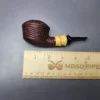 Md. Angga Rusticated Rhodesian w/ Buddha Bamboo Handmade Briar Pipe, New - Image 10