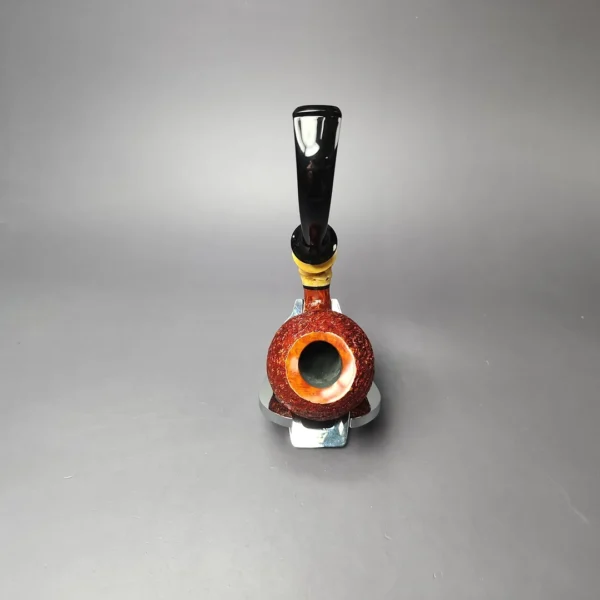 C-Pipe Sandblasted Apple w/ Crazy Bamboo & Boxwood Briar Pipe, New - Image 9