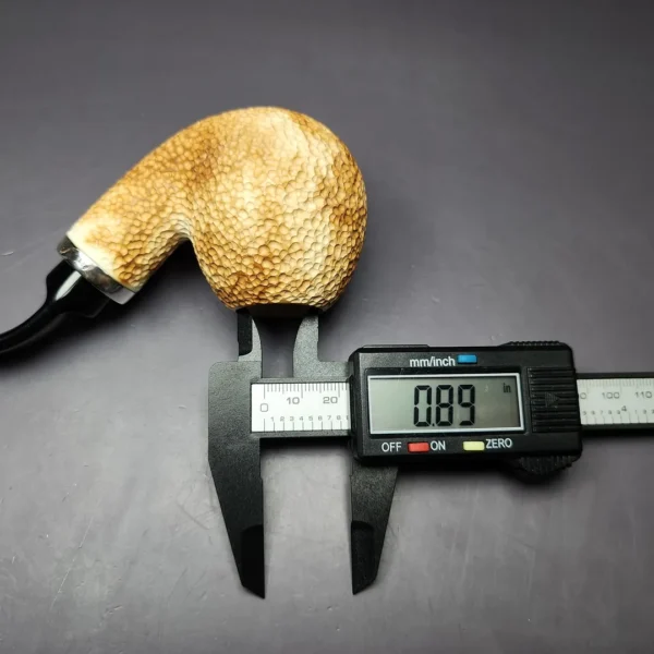 MBSD Meerschaum Silver Rustic Apple Reverse Calabash Block Meerschaum Pipe, New - Image 9