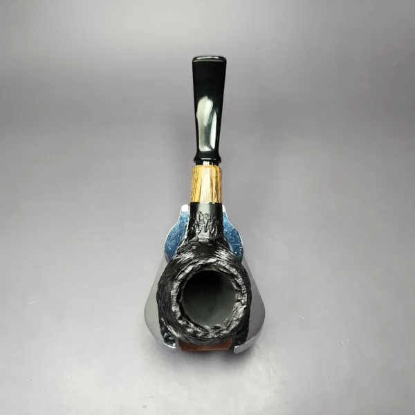 MBSD Briars by Piero Vitale Sandblasted Brandy w/ Zebrawood Briar Pipe, New - Image 9