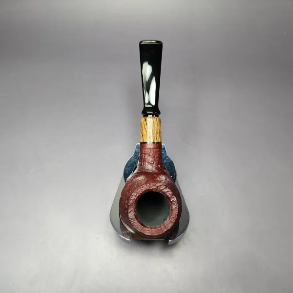 MBSD Briars by Piero Vitale Sandblasted Author w/ Zebrawood Briar Pipe, New - Image 9