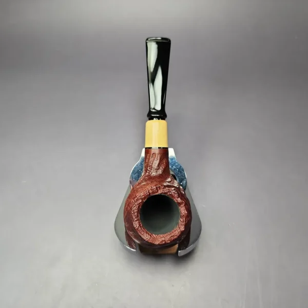 MBSD Briars by Piero Vitale Vintage Sandblasted Author w/ Boxwood Briar Pipe, New - Image 9