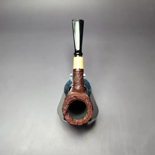 MBSD Briars by Piero Vitale Vintage Sandblasted Billiard w/ Boxwood Briar Pipe, New - Image 9