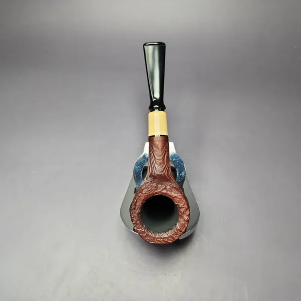 MBSD Briars by Piero Vitale Sandblasted Billiard w/ Olivewood Briar Pipe, New - Image 9