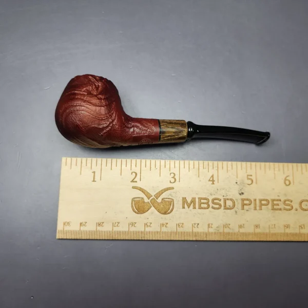 MBSD Briars by Piero Vitale Vintage Sandblasted Author w/ Zebrawood Briar Pipe, New - Image 9