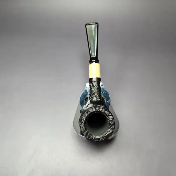 MBSD Briars by Piero Vitale Sandblasted Billiard w/ Olivewood Briar Pipe, New - Image 9