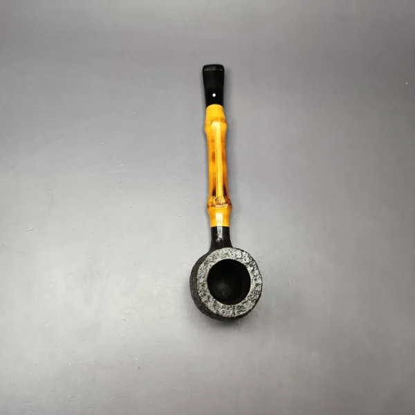 Dunhill 2012 Shell Briar 4103 Sandblasted Billiard w/ Bamboo Estate Briar Pipe, English Estates - Image 9