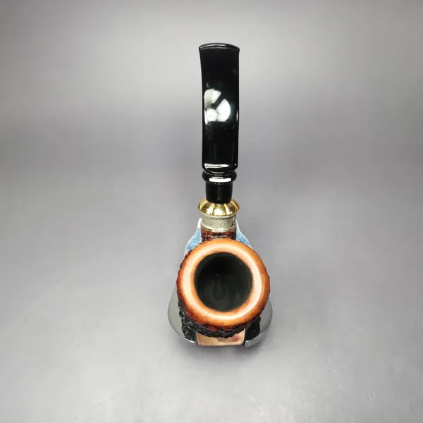 Don Carlos Melos 1 Note Partially Rusticated Pot Estate Briar Pipe, Italian Estates - Image 9