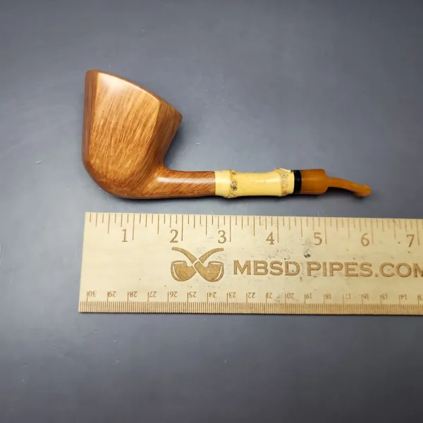 Ph. Vigen for Bjarne Nielsen Smooth Dublin w/ Bamboo Estate Briar Pipe, Unsmoked - Image 9