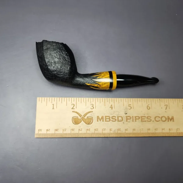 Petr Thoth Sandblasted Flame Carved Freehand Handmade Briar Pipe, New - Image 9