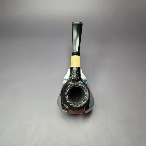 MBSD Briars by Piero Vitale Rusticated Author w/ Olivewood Briar Pipe, New - Image 9
