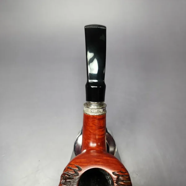 Vauen by Barontini 415 Partially Rusticated Dublin w/ Silver Estate Briar Pipe, Unsmoked - Image 9