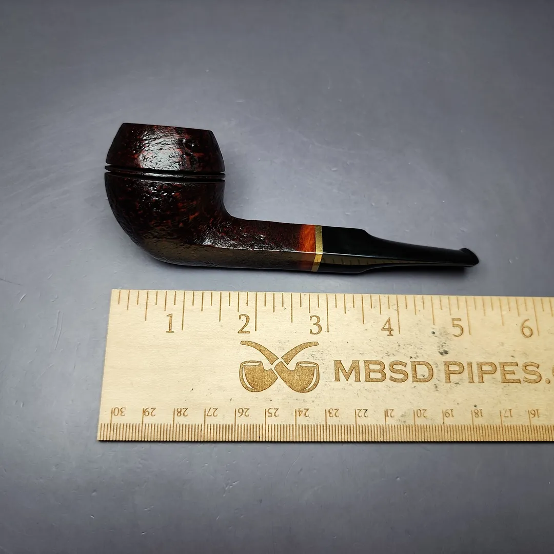 Mina Pipes Sandblasted Bulldog w/ Brass Estate Briar Pipe, Unsmoked - Image 9