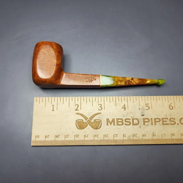 Mina Pipes Smooth Panel Billiard Estate Briar Pipe, Unsmoked - Image 9