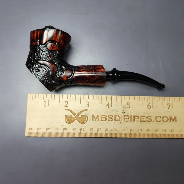 Nording Moss XL Partially Rusticated Freehand Sitter Estate Briar Pipe, Unsmoked - Image 9