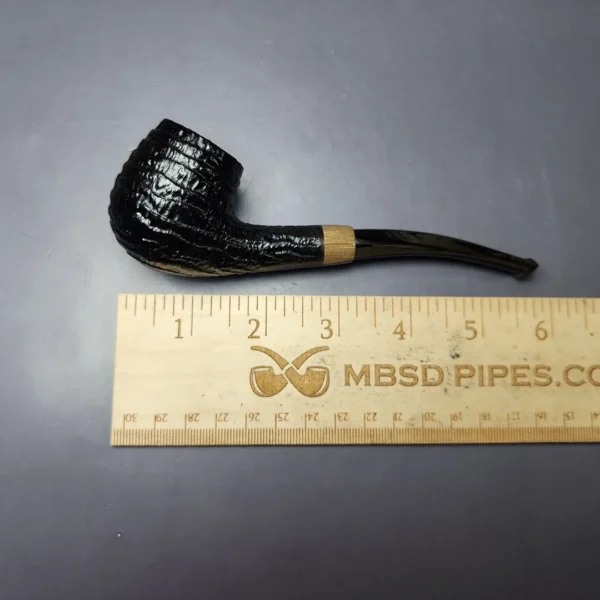 la Biota "Economica" Rusticated Bent Billiard w/ Olivewood Briar Pipe, New - Image 9