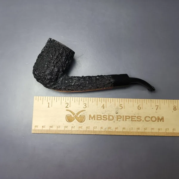 James Upshall Bark EXL Partially Rusticated Bent Billiard Estate Briar Pipe, Unsmoked - Image 9