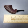 Md. Angga Rusticated Horn w/ Brass Handmade Briar Pipe, New - Image 9