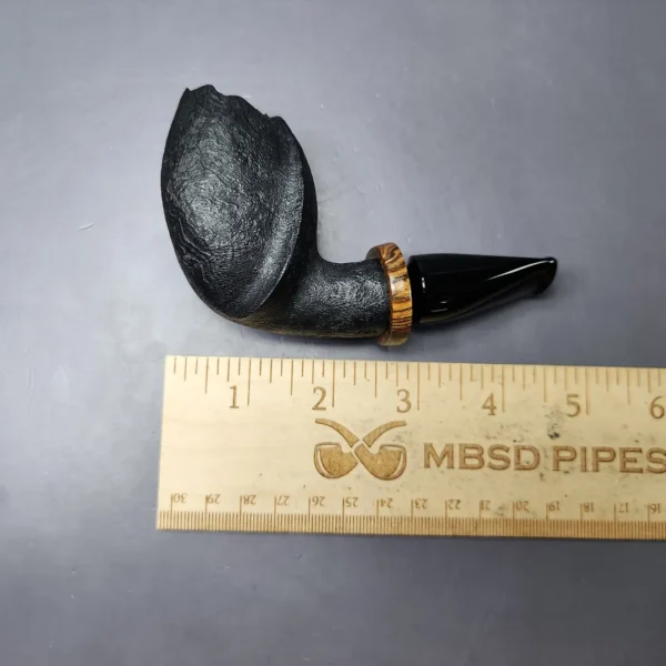 Peter Toth Sandblasted Stubby Freehand w/ Black Palm Handmade Briar Pipe, New - Image 9