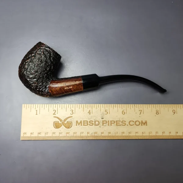 James Upshall Empire Acclaim Magnum Rusticated Bent Billiard Estate Briar Pipe, Unsmoked - Image 9