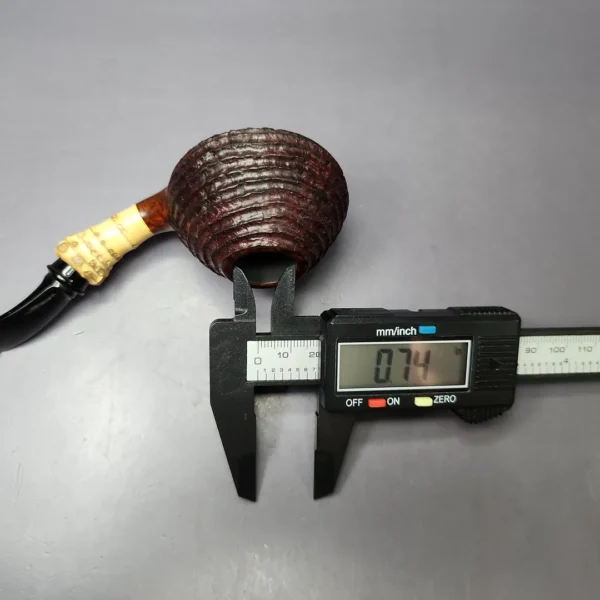 Md. Angga Rusticated Volcano w/ Bamboo Handmade Briar Pipe, New - Image 10