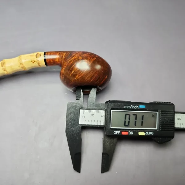 HS Studio Signature Grade Smooth Tomato w/ Bamboo Estate Briar Pipe, Unsmoked - Image 10