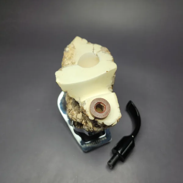 MBSD Meerschaum Deluxe Natural XL Freehand Block Meerschaum Pipe, Briar-Mortise, New - Image 10