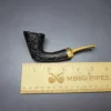 Robertson Pipes Sandblasted Dublin w/ Black & White Ebony Handmade Briar Pipe, New - Image 10
